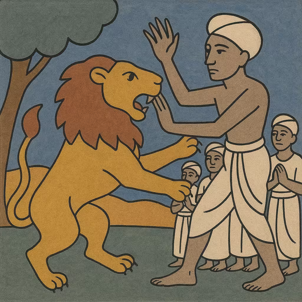 Los brahmanes y el león